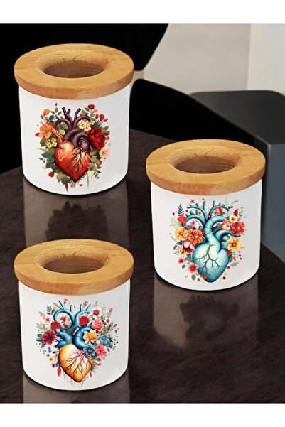 lili hediyelik Suport pentru stilouri de masă din 3 piese cu imprimeu cu flor...