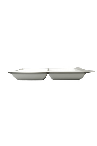 SQUALO Squalo - Elegant Square Cut Porcelain Serving Dish, White - 3x25.5x25.5 cm