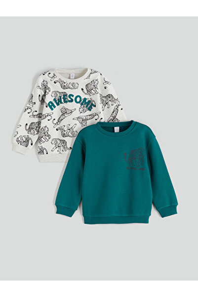 LC Waikiki Karişik Bisiklet Yaka Erkek Çocuk Sweatshirt 2'li