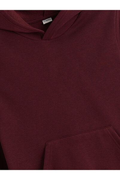 LC Waikiki Bordo Kapüşonlu Erkek Çocuk Sweatshirt