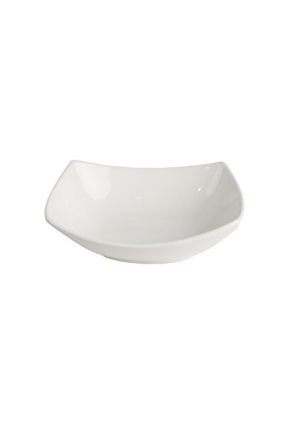 SQUALO Squalo - Rectangular (porcelain) plate with elegant curved edges in a contemporary design - White 9x24.8x19 cm