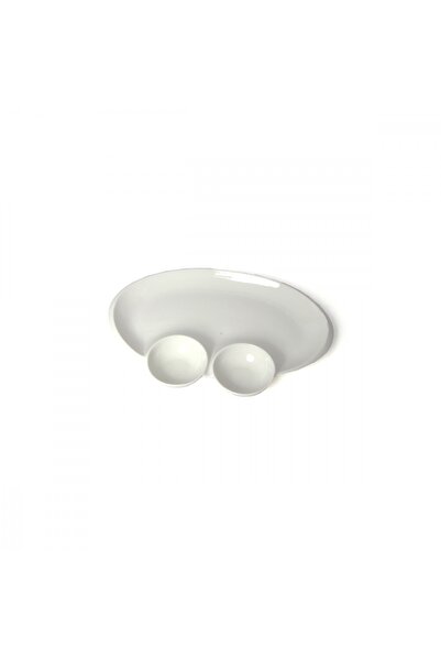 SQUALO Squalo - White Divided Porcelain Plate - 3.5x35.5x24.5 cm