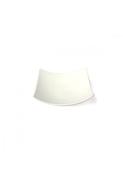 SQUALO Squalo - Elegant Square Porcelain Serving Dish with Curved Edges, White - 8.5x19.3x19.3 cm