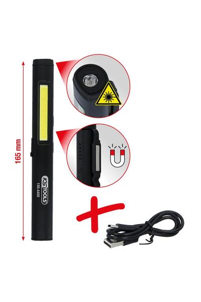 KS Tools COB LED Strip Inspection Light, 350 Lumens, with UV LED and Laser Pointer