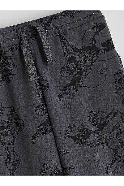LC Waikiki Gri Beli Lastikli Spider-Man Baskılı Erkek Çocuk Jogger Eşofman Altı