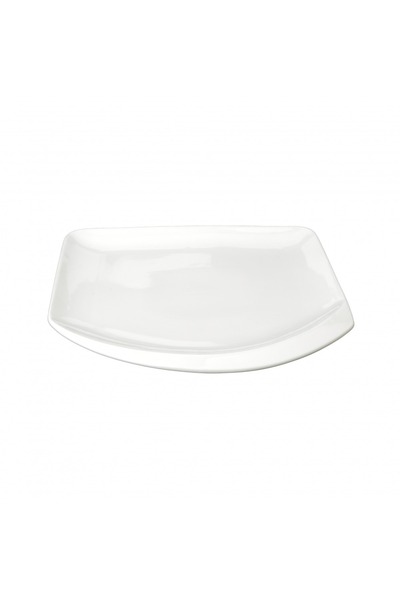 SQUALO Squalo Porcelain Plate with Semi-Circular Rim - White 25 x 25 x 2 cm