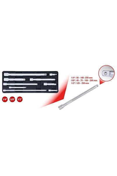 KS Tools 9-piece extension set: 1/4", 3/8" and 1/2"