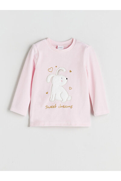 LC Waikiki Set pijamale pentru copii LCW Kids Crewneck imprimat pentru fete (W5)