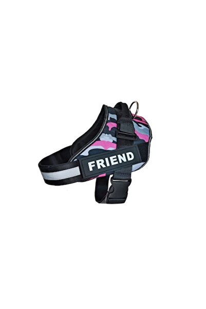 OEM Ham pentru câini, inscripția „FRIEND”, camuflaj roz, mărimea L, 23-30 kg