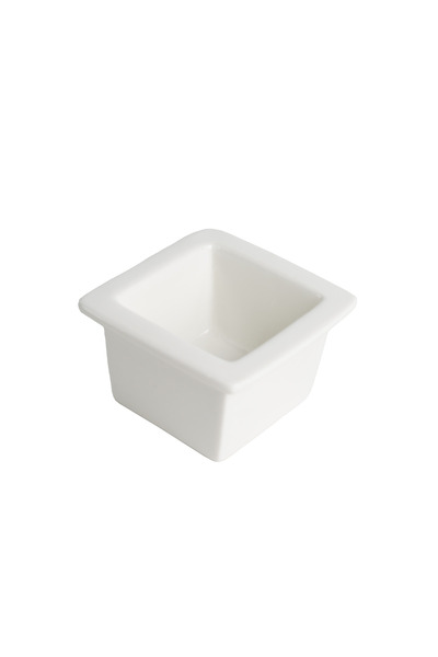 SQUALO Squalo - Elegant Deep Square Porcelain Dish with Contemporary Design - White 5x8.8x8.8 cm