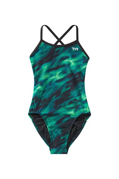TYR Durafast Elite ®   Tf Girls' Swimsuit - Soren (Green)
