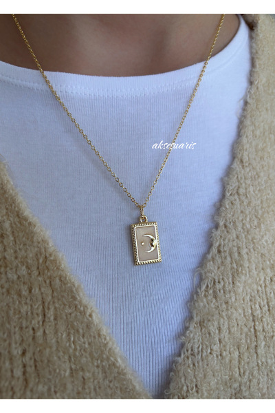 aksesuaris Mineli Ay Güneş Gold Kadın Kolye