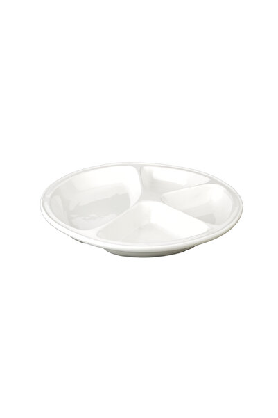 SQUALO Squalo - Elegant Round Cut Porcelain Serving Dish, White - 4x29.5x29.5 cm