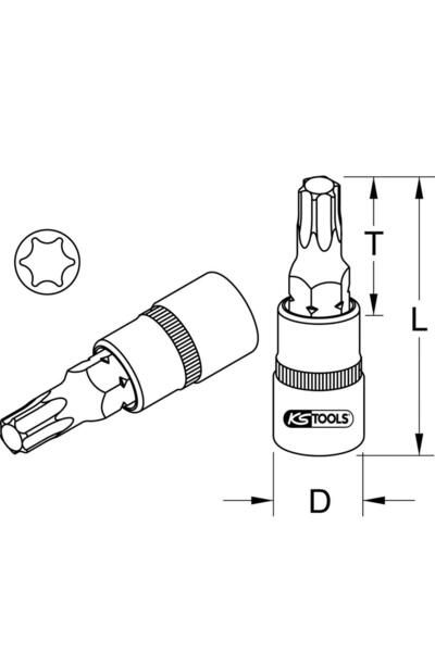 KS Tools 1/2" CHROMEplus Torx T45 ratchet head