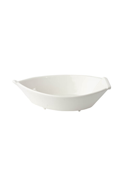 SQUALO Squalo - Elegant Boat-Shaped Porcelain Serving Dish with Contemporary Design - White 6.5x22x13 cm