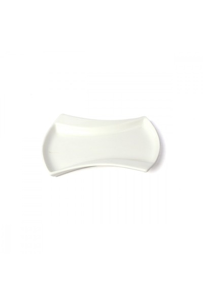 SQUALO Squalo - Elegant Wing-Shaped Porcelain Serving Dish, White - 2.5x19.7x15.5 cm