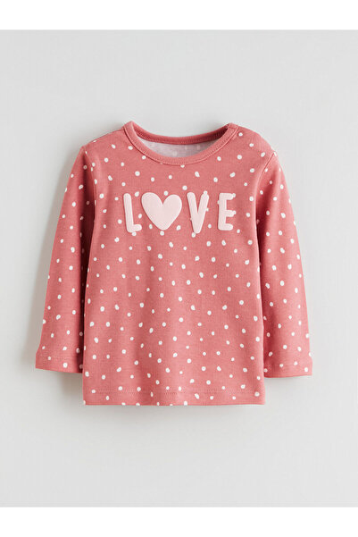 LC Waikiki Pembe Bisiklet Yaka Kız Bebek Pijama Takımı