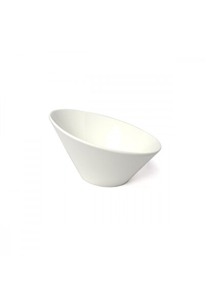 SQUALO Squalo - Elegant Round Serving Dish (Porcelain) with Sloped Edges, White - 10.8x20.5x20.5 cm