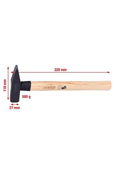 KS Tools Ciocan de lăcătuș cu coadă din lemn de hickory, 500g