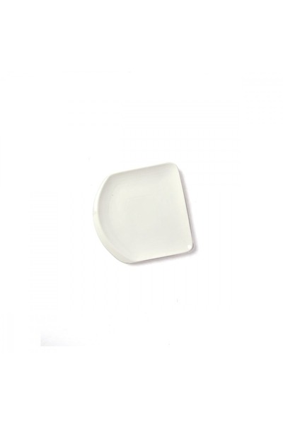 SQUALO Squalo - Porcelain Plate with Semi-Circular Rim - White 1.5x19.5x19.5 cm
