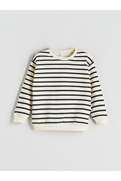 LC Waikiki Bisiklet Yaka Baskılı Erkek Çocuk Sweatshirt