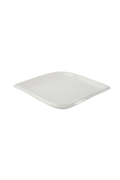 SQUALO Squalo - Square Serving Dish (Porcelain) with an Elegant and Contemporary Design - White 4x25x25 cm