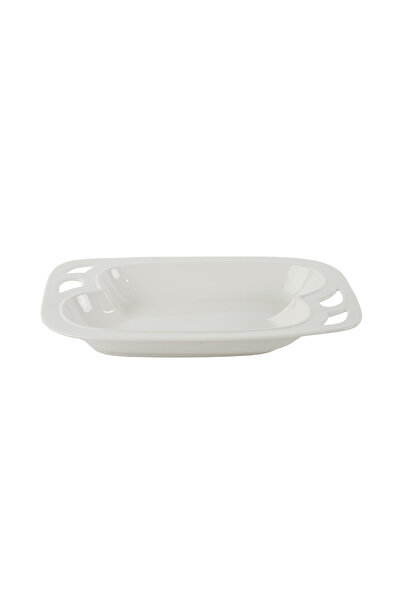 SQUALO Squalo - Elegant Rectangular Porcelain Dish with Contemporary Design - White 4.5x30x19 cm