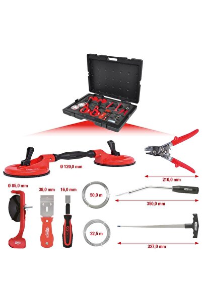 KS Tools Set profesional pentru montare și demontare geamuri, 13 piese