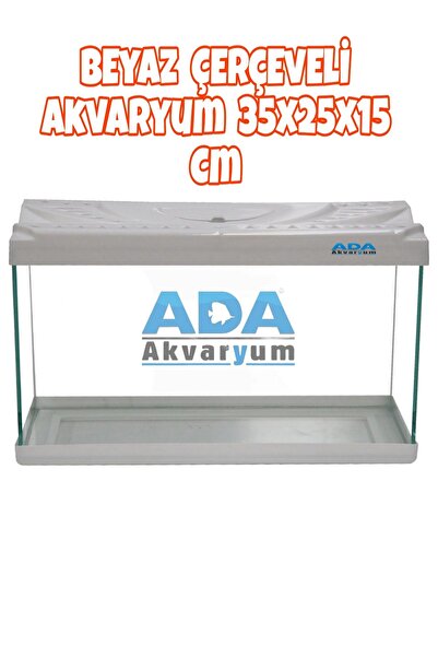 ADA AKVARYUM Beyaz Plastik Çerçeveli Akvaryum 35x25x15 Cm