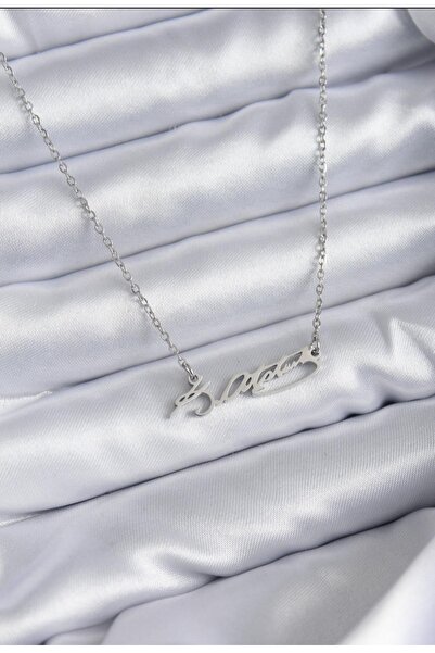 Miraç takı 316L Çelik Zincir Gold Renk Atatürk İmzası Model Kadın Kolye