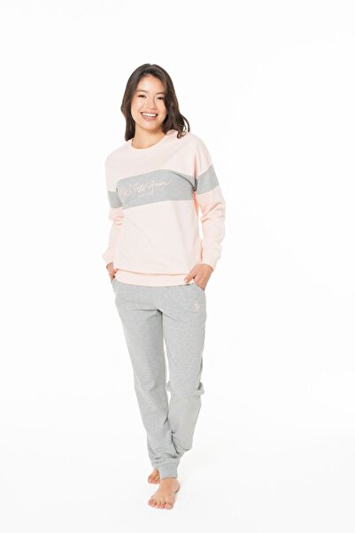 U.S. Polo Assn. 20122 Set de pijamale pentru femei, cu gât rotund, cu mâneci ...