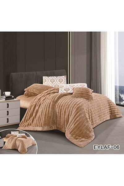 123XXCXMNC مفرش شتوي مقلم مخمل ناعم محفور نفرين 7 قطع