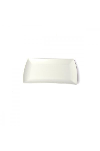 SQUALO Squalo - Elegant Rectangular Flat Serving Dish (Porcelain) White - 2.6x30.6x18 cm