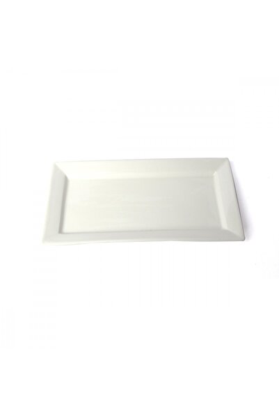 SQUALO Squalo - Elegant Rectangular Flat Serving Dish (Porcelain) with Wide Rim, White - 2.6 x 31.3 x 16.5 cm