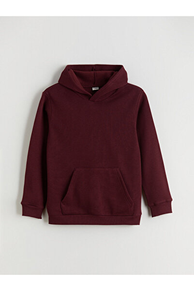 LC Waikiki Bordo Kapüşonlu Erkek Çocuk Sweatshirt