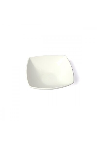 SQUALO Squalo - Elegant square porcelain serving plate with curved edges, white - 6x19.2x19.2 cm