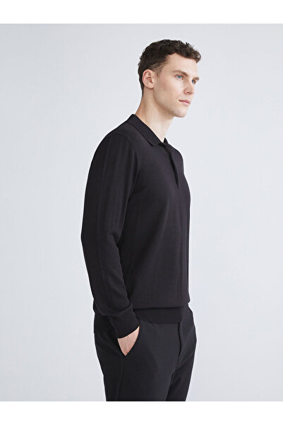 LC Waikiki Black Polo Neck Men's Knitwear Sweater