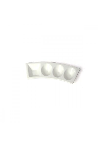 SQUALO Squalo - Elegant Curved Four-Section Serving Dish (Porcelain) White - 2.5x21.8x8.2 cm