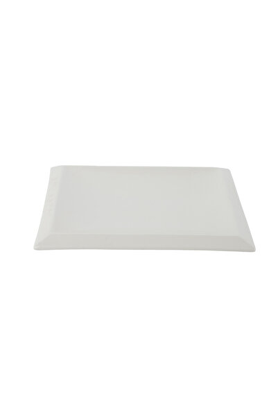 SQUALO Squalo - Elegant Square Serving Dish (Porcelain) with a Contemporary Design - White 2.5x20.5x20.5 cm