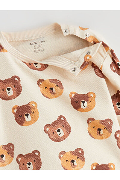 LC Waikiki Peak Yeni Sezon Ayıcık Baskılı Erkek Bebek Sweatshirt ve Eşofman Altı