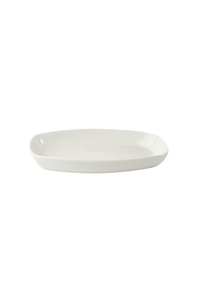 SQUALO Squalo - Elegant oval porcelain serving platter with a contemporary design - White 2.2x19.6x11 cm
