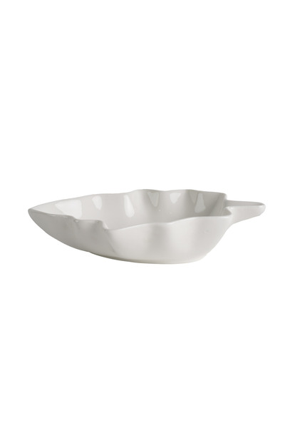 SQUALO Squalo - Elegant Leaf-Shaped Serving Dish (Porcelain) with a Contemporary Design - White 4x20.5x15 cm