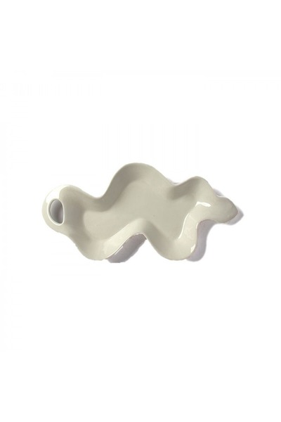 SQUALO Squalo - Elegant Waved Porcelain Serving Dish with Contemporary Design - White 3.5x36.5x18 cm