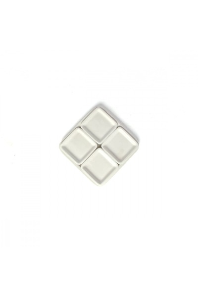 SQUALO Squalo - Square (Porcelain) Dish, 4 Sections, with a Stylish and Modern Design Base - White 2.5x25.5x25.5 cm