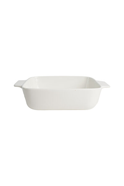 SQUALO Squalo - Rectangular Porcelain Plate with Handle - White 6.3x27.5x20.5 cm