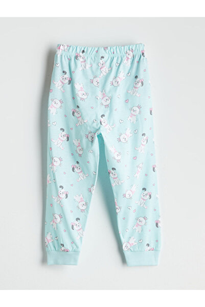 LC Waikiki Pembe Bisiklet Yaka Baskılı Kız Çocuk Pijama Takımı