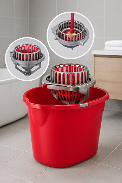 MissClean 17 Liter Large Size Cleaning Bucket with Rotating Self-Wringing Chamber