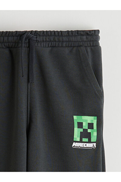 LC Waikiki Beli Lastikli Minecraft Baskılı Erkek Çocuk Jogger Eşofman Altı (W5)