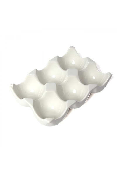 SQUALO Squalo - Elegant Rectangular Egg Dish (Porcelain) with a Contemporary Design - White 3.5x14x9.5 cm