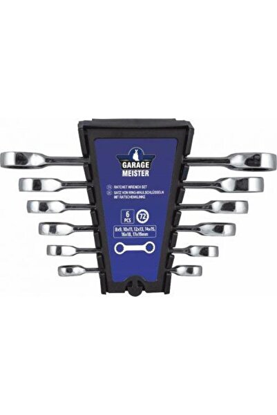Garage Meister Set de 6 chei inelare drepte cu clichet GM53021, dimensiuni 10-19 mm